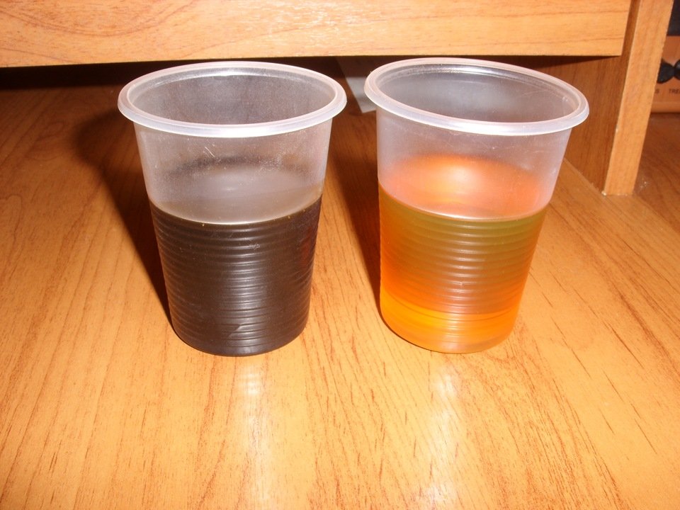 Почерневшее моторное масло